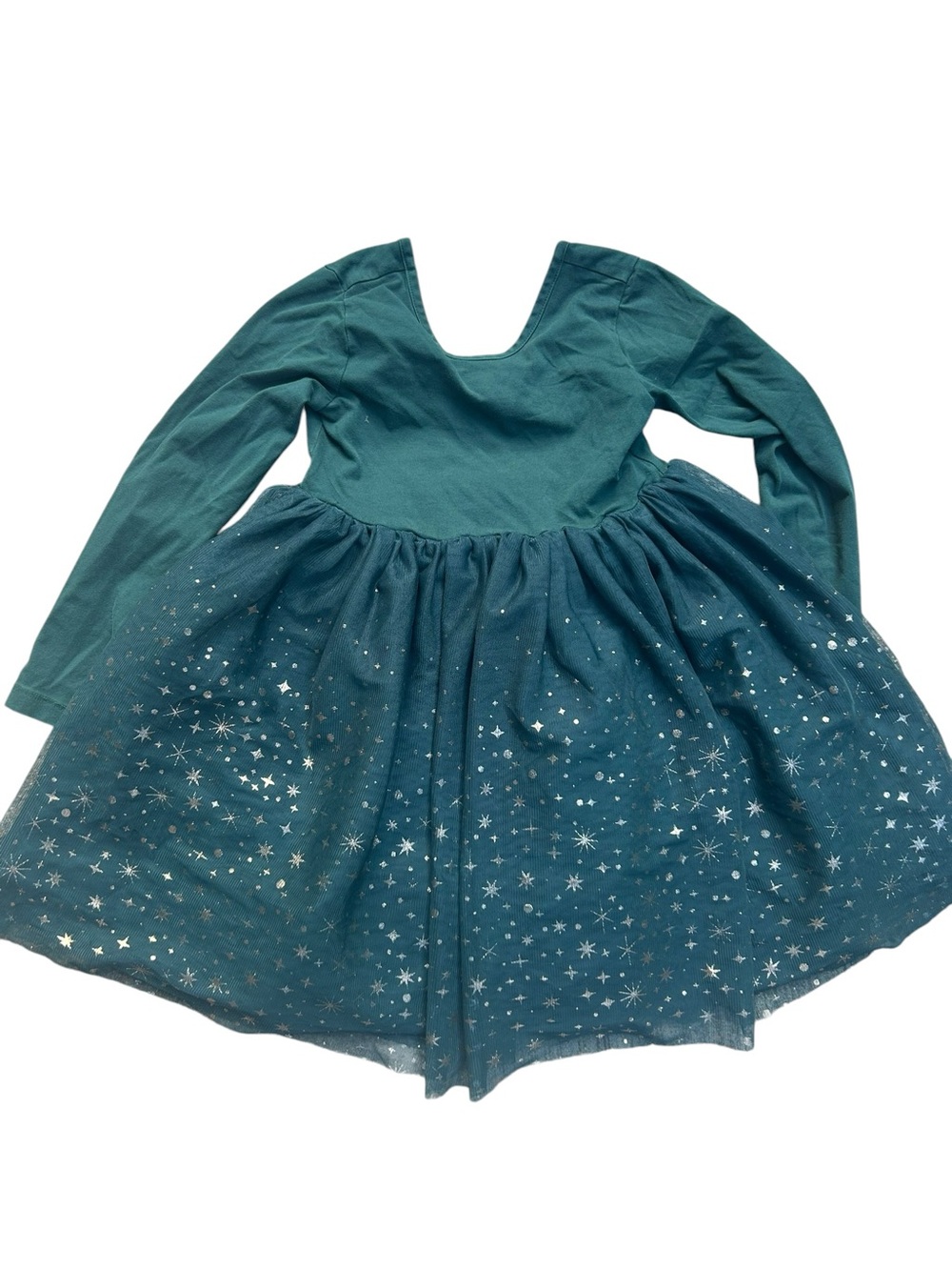 Hanna Andersson Sleeve Shimmer Tulle Holiday Dress Ponderosa Green 6-7 Years